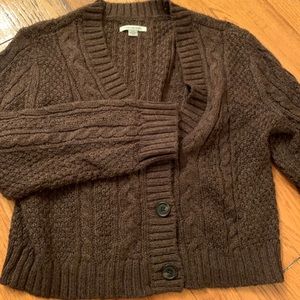 American Eagle Crop Brown Cardigan 